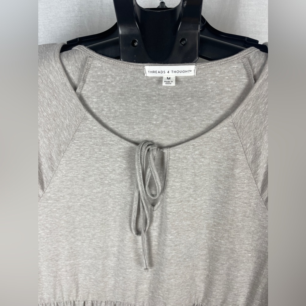 Threads 4 Thought Tan Brigitte Tie Neck Dress Size Medium NWT - Picture 6 of 13